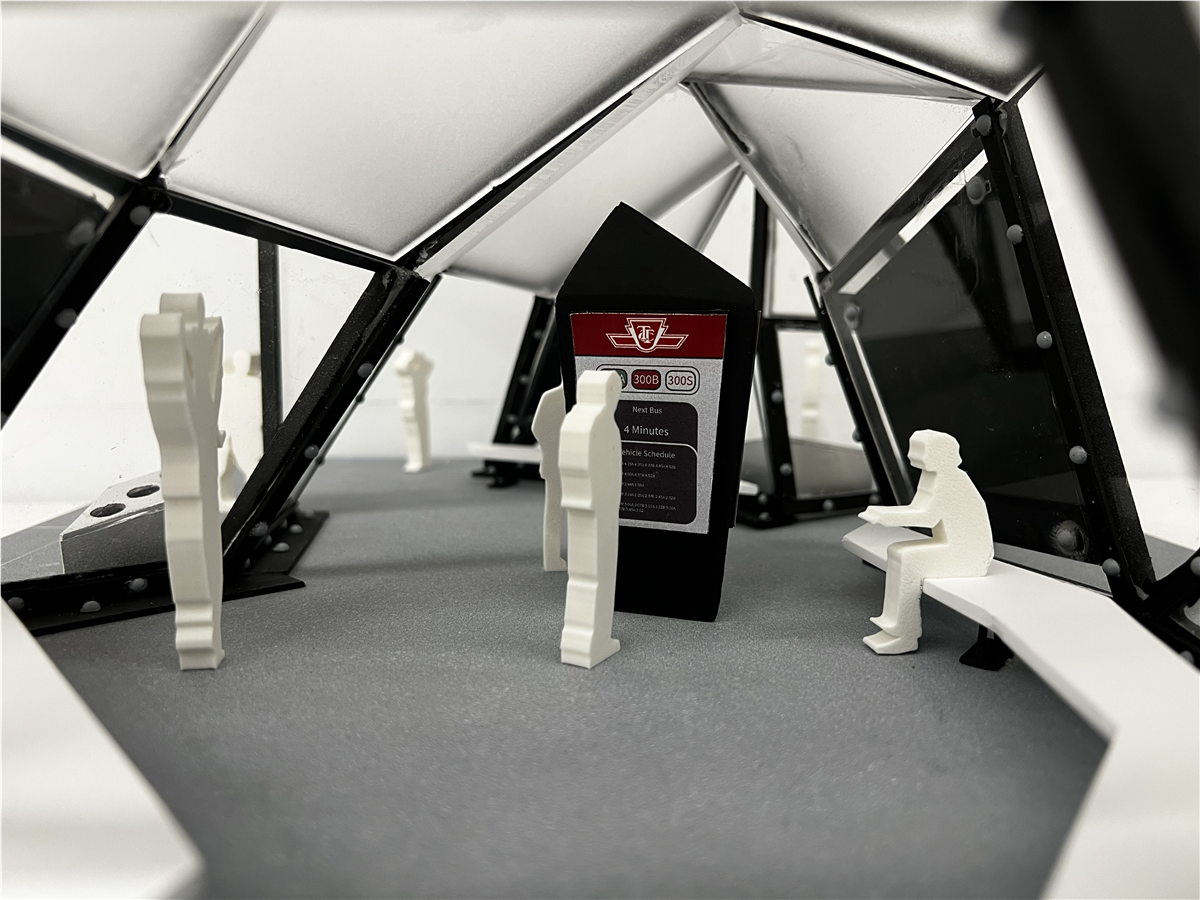 Crystal bus stop interior perspective